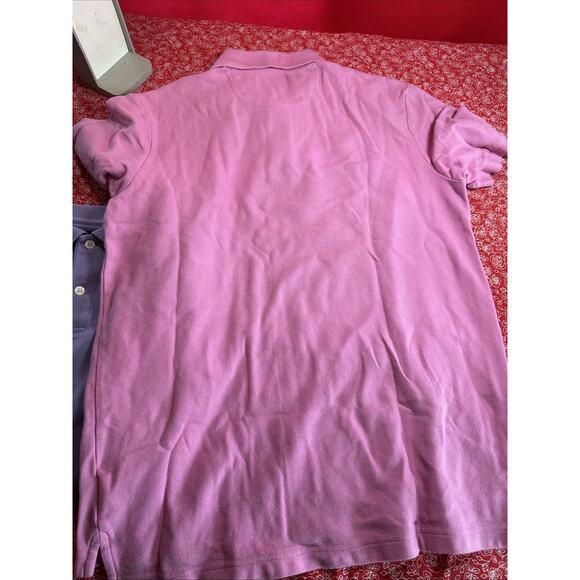 Lot of 2 ~ Chaps Polo Short Sleeve Cotton Shirts ~ Mens Medium Purple & Pink V1 - Picture 4 of 7